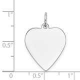 14k White Gold Plain .027 Gauge Engravable Heart Charm - XW-6EFEB4A5-1215