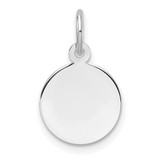 14k White Gold Plain .027 Gauge Round Engravable Disc Charm - XW-DB4E1C9A-8861