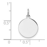14k White Gold Plain .035 Gauge Circular Engravable Disc Charm - XM-94410D08-4912