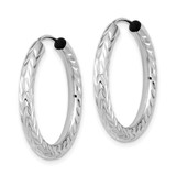 14k White Gold Polished & D/C Endless Hoop Earrings - TF-52B7BAAE-6868