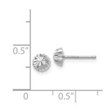 14k White Gold Polished & Diamond-Cut Half Ball Post Earrings - XW-479438F0-2195