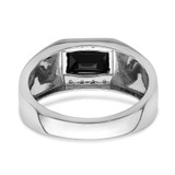 14k White Gold Polished & Satin Onyx & Diamond Mens Ring - RM-077958C6-2398