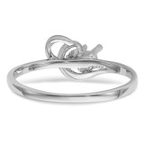 14k White Gold Polished .004ct. Diamond & 3mm Round Gemstone Ring Mounting