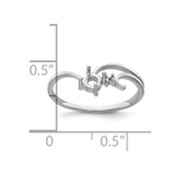 14k White Gold Polished .01ct. Diamond & 4mm Round Gemstone Ring Mounting - X9-3E9DDED3-8823