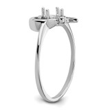 14k White Gold Polished .01ct. Diamond & 4mm Round Gemstone Ring Mounting - X9-6AF3CE04-1363