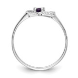 14k White Gold Polished .01ct. Diamond & 5x3 Pear Gemstone Heart Ring Mount