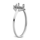 14k White Gold Polished .02ct. Diamond & 5x3 Pear Gemstone Ring Mounting