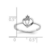 14k White Gold Polished .02ct. Diamond & 5x3 Pear Gemstone Ring Mounting