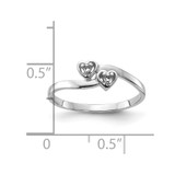 14k White Gold Polished .02ct. Diamond Heart Ring Mounting