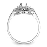 14k White Gold Polished .03ct. Diamond & 5x3 Oval Gemstone Ring Mounting