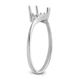 14k White Gold Polished .03ct. Diamond & 6mm Heart Gemstone Ring Mounting - X9-4FEEC3F5-3903