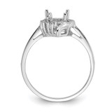 14k White Gold Polished .03ct. Diamond & 6mm Heart Gemstone Ring Mounting - Y2-70B1657F-8231