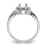 14k White Gold Polished .03ct. Diamond & 6x4 Oval Gemstone Ring Mounting