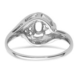 14k White Gold Polished .04ct. Diamond & 5x3 Oval Gemstone Ring Mounting