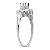 14k White Gold Polished .04ct. Diamond & 5x3 Oval Gemstone Ring Mounting