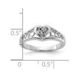 14k White Gold Polished .05ct. Diamond Heart Ring Mounting - Y1-2A1230CB-5671