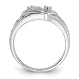 14k White Gold Polished .05ct. Diamond Heart Ring Mounting - Y1-9A81A02F-1448