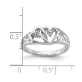 14k White Gold Polished .05ct. Diamond Heart Ring Mounting - Y1-9A81A02F-1448