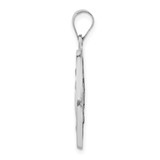 14k White Gold Polished / Satin Miraculous Medal Hollow Pendant - XR-6B3043F9-9133
