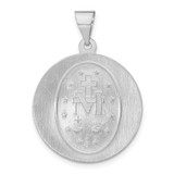 14k White Gold Polished / Satin Miraculous Medal Hollow Pendant - XR-6B3043F9-9133