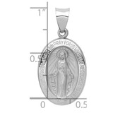 14k White Gold Polished / Satin Miraculous Medal Hollow Pendant - XR-ABD21CBC-4942