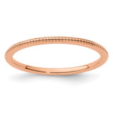 10K Rose Gold 1.2mm Beaded Stackable Band Size 9