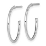 14k White Gold Polished 1.2 x 20mm Solid C-Hoop Post Earrings