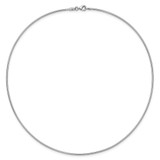 14k White Gold Polished 1.4mm 18 inch Round Omega Necklace