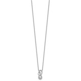14K White Gold Polished 1/4 carat Diamond Fancy Infinity 18 inch Necklace