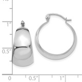 14k White Gold Polished 10.5mm Tapered Hoop Earrings - E6-2A215C72-2985