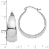 14k White Gold Polished 10.5mm Tapered Hoop Earrings - E6-C3C4FA0C-8031