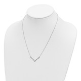 14k White Gold Polished 18 inch V-Necklace