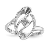 14k White Gold Polished 1-Stone Mothers Ring Mounting - XM-0AE42311-1001