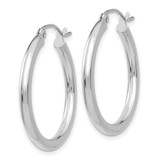 14K White Gold Polished 2.5mm Lightweight Tube Hoop Earrings - T8-09CDFD66-9838