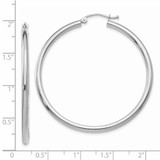 14K White Gold Polished 2.5mm Lightweight Tube Hoop Earrings - T8-0C71C0BB-1365
