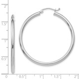 14K White Gold Polished 2.5mm Lightweight Tube Hoop Earrings - T8-494528E1-6790