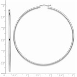 14K White Gold Polished 2.5mm Lightweight Tube Hoop Earrings - T8-AF64223D-4289