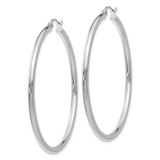 14K White Gold Polished 2.5mm Lightweight Tube Hoop Earrings - T8-CB4B205A-5612