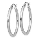14K White Gold Polished 2.5mm Tube Hoop Earrings - T8-6DFC26F7-7912