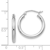14K White Gold Polished 2.5mm Tube Hoop Earrings - T8-9F727C5B-3303