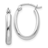 14k White Gold Polished 2.75mm Oval Tube Hoop Earrings - TF-8B0BE928-2090