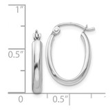14k White Gold Polished 2.75mm Oval Tube Hoop Earrings - TF-8B0BE928-2090