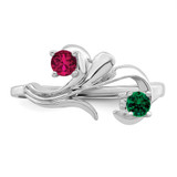 14k White Gold Polished 2-Stone Mothers Ring Mounting - XM-8A1AFD88-7553