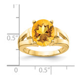 14k 11x9mm Oval Citrine ring