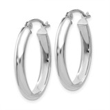 14k White Gold Polished 3.5mm Oval Hoop Earrings - TE-FA707B21-4336