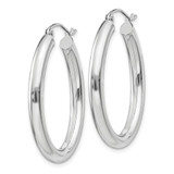 14k White Gold Polished 3.5mm Oval Tube Hoop Earrings - TC-B4ECC728-8908