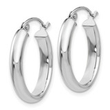 14k White Gold Polished 3.75mm Oval Tube Hoop Earrings - TF-D9EFF6EA-5430