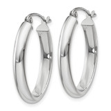 14k White Gold Polished 3.75mm Oval Tube Hoop Earrings - TF-EB62D68E-4479