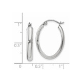 14k White Gold Polished 3.75mm Oval Tube Hoop Earrings - TF-EB62D68E-4479