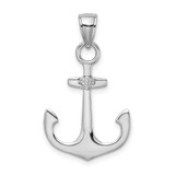 14K White Gold Polished 3-D Anchor Charm - C3-D99FF14B-5194